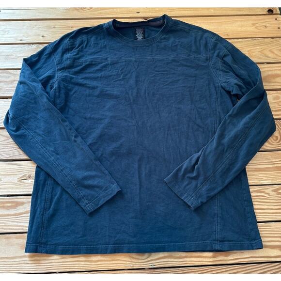 Kuhl Organic Cotton Long Sleeve T Shirt Size XL Men’s Navy - Picture 1 of 7